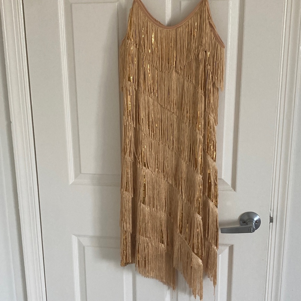 Gold Fringe Dress